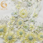신부 레이스의 좋은 3D 꽃 밝은 노란색 레이스 직물 140cm 폭 유형