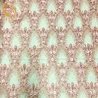 웨딩 드레스에 대 한 핑크 3D 꽃 수 놓은 레이스 원단