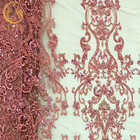 이브닝 드레스 의복을 위한 OEM 분홍색 페르시 레이스 직물